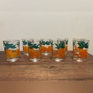 Vintage Federal Glass Orange Juice Glasses Set of 8